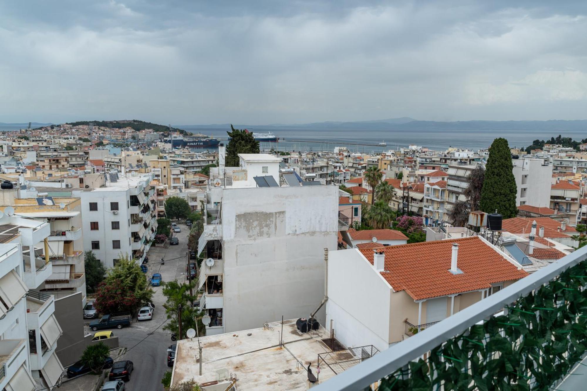 Loft Life Studio, With 360 View Of Mytilene Leilighet Eksteriør bilde